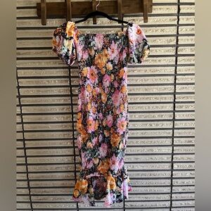 FLORA BOTANICA MIDI DRESS BLACK